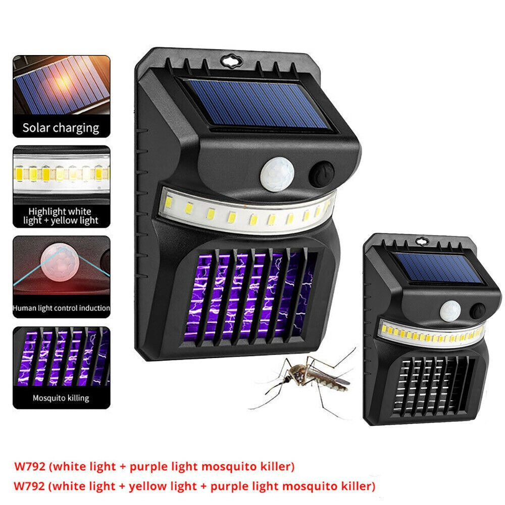 StoneSky Solar Powered LED Mosquito Fly Bug Insect Zapper Killer Trap Lamp Light Outdoor