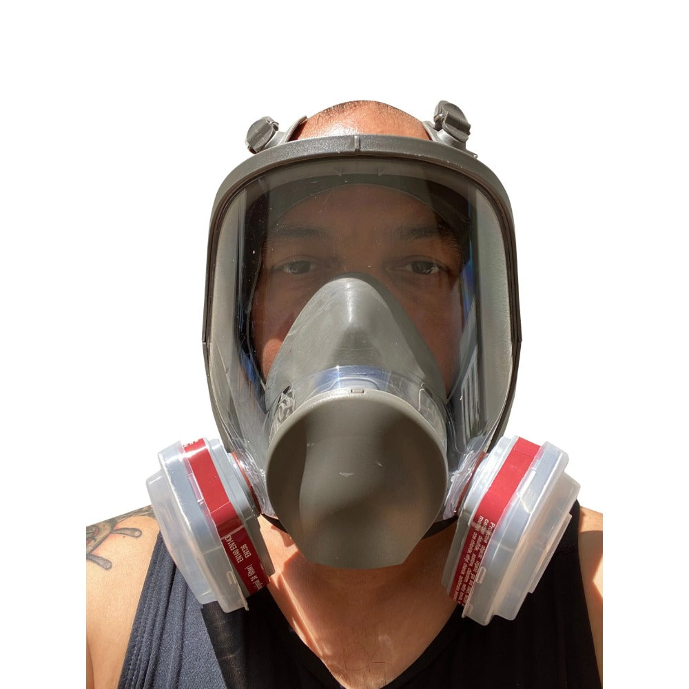 STONESKY Full Gas Face Cover Reusable Respirator , Paint Vapors, Dust Mold, Chemicals Large ,Gray Color for Adult