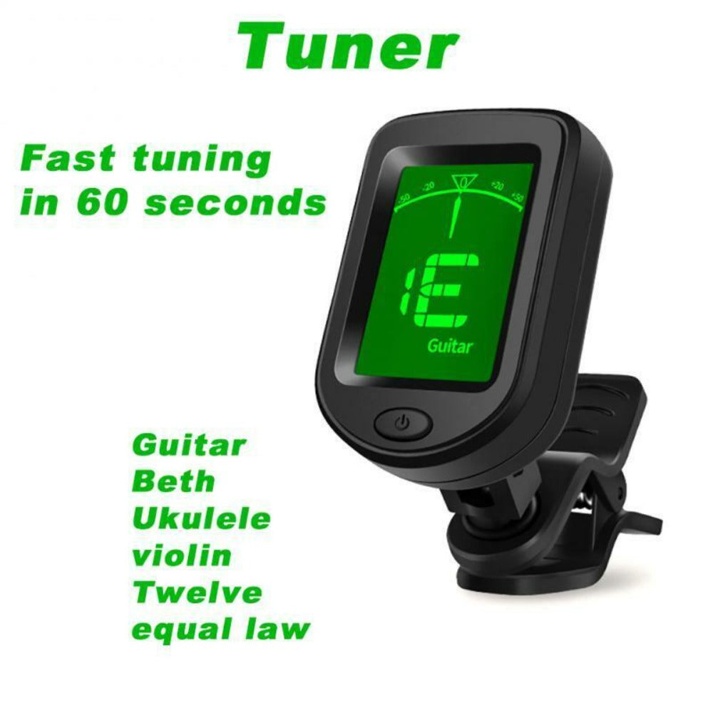 StoneSky 2Pcs Clip-On LCD Digital Acoustic Tuner for Guitar Bass Violin Ukulele Chromatic