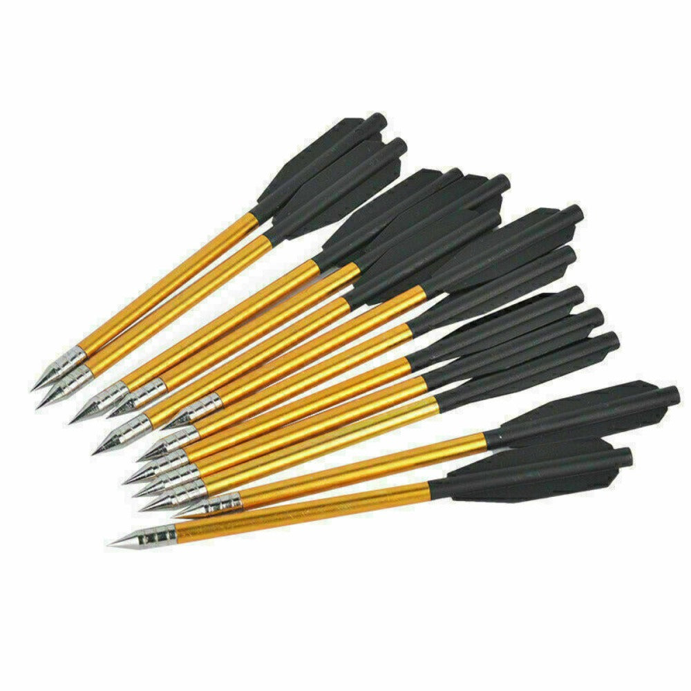 StoneSky 12X ALUMINUM METAL ARROWS BOLTS 50 & 80 lb PISTOL CROSSBOW ARCHERY HIGH QUALITY