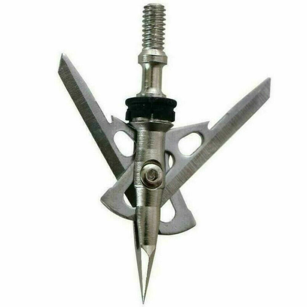 StoneSky 24Pcs 100Grain Arrowheads 2 Blade Archery Hunting Broadheads 2" Dia Expandable