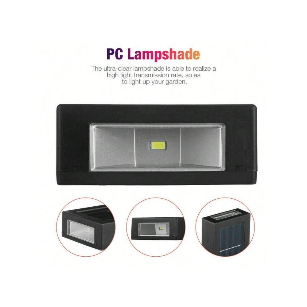 STONESKY 2Pcs Color Change Solar 2 LED Deck Lights Garden Patio Pathway Step Fence Lamps