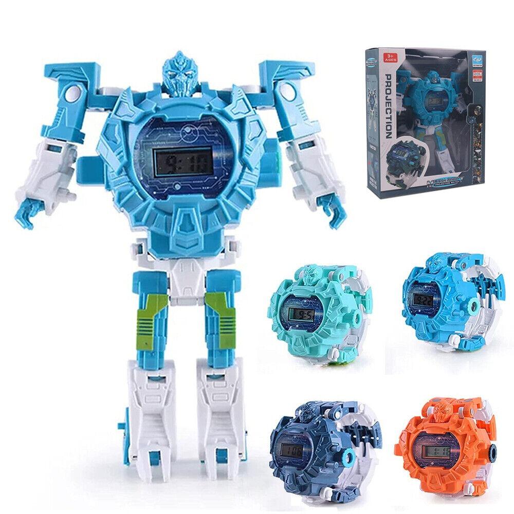 STONESKY 3 in 1 Transformers Projection Watch Manual Transformation Robots Kids Boys Toys