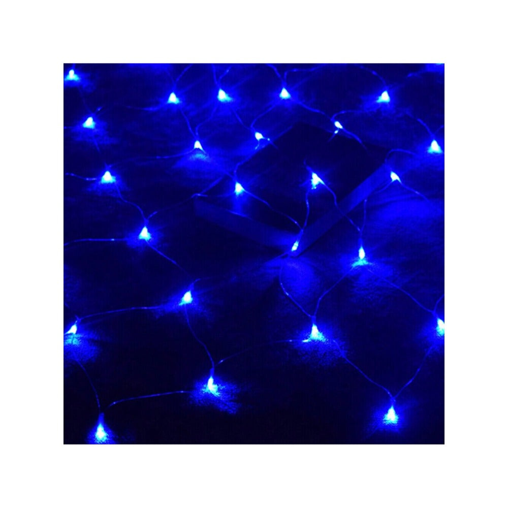 STONESKY Blue Light Solar Powered Outdoor Christmas Net Lights 200 LED Mesh String Lights