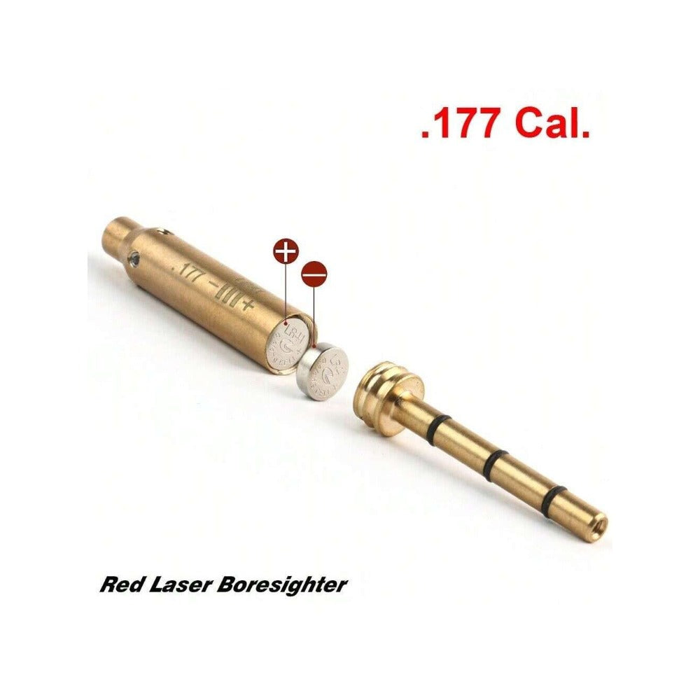 STONESKY .177cal Red Laser Bore Sight End Barrel Laser Bore Sight Boresighter 6 Batteries