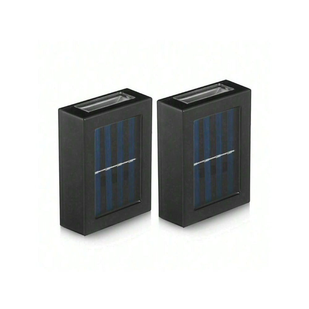 STONESKY 2Pcs Color Change Solar 2 LED Deck Lights Garden Patio Pathway Step Fence Lamps