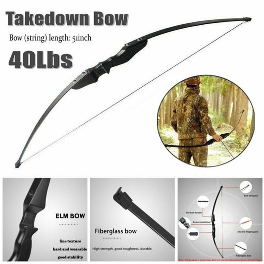 StoneSky 40Lbs Archery Recurve Bow Takedown Longbow Right Hand for Hunting Target Practic