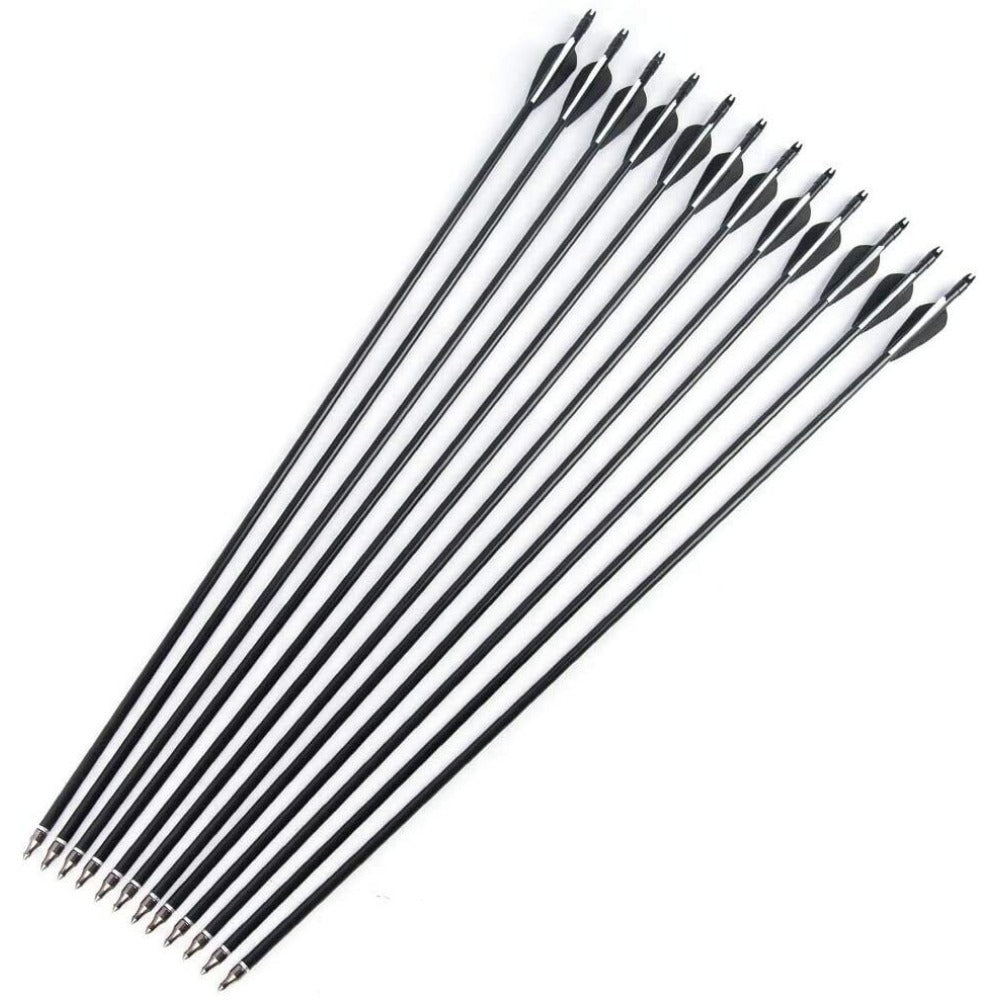 StoneSky 12 Pcs 30" Fiberglass Arrows Archery OD 8mm For Recurve/Compound bow Hunting US