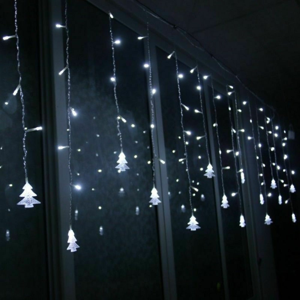 STONESKY EROCK Christmas LED Curtain Window Xmas Tree String Fairy Lights Waterproof Decor Xmas-White