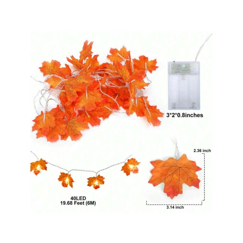STONESKY 20 LED Fall Maple Leaves Light Lamp Garland Thanksgiving Festival Party Decor US