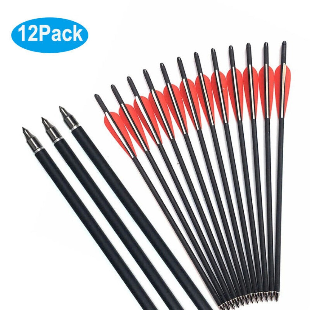 StoneSky 12Pcs 20 inch Carbon Crossbow Bolts Arrow 8.8mm Moon Nocks Archery For Hunting