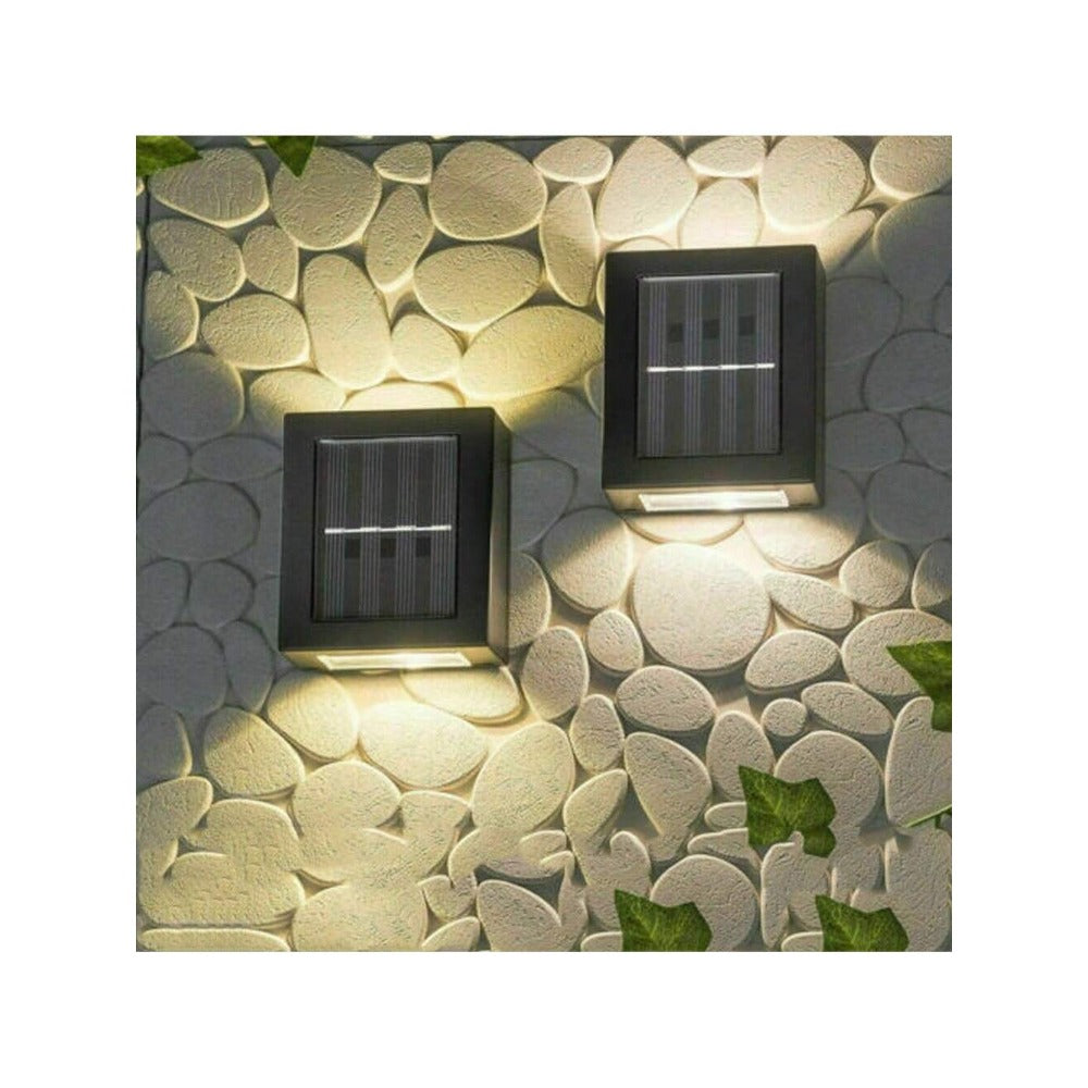 STONESKY Outdoor Solar 2 LED Deck Lights Path Garden Patio Pathway Stairs Step Fence Lamp