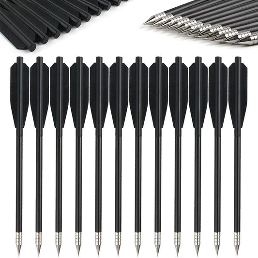 STONESKY 12Pcs 6.5" Pistol Crossbow Bolts Aluminium Arrows Broadhead Hunting Mini Archery