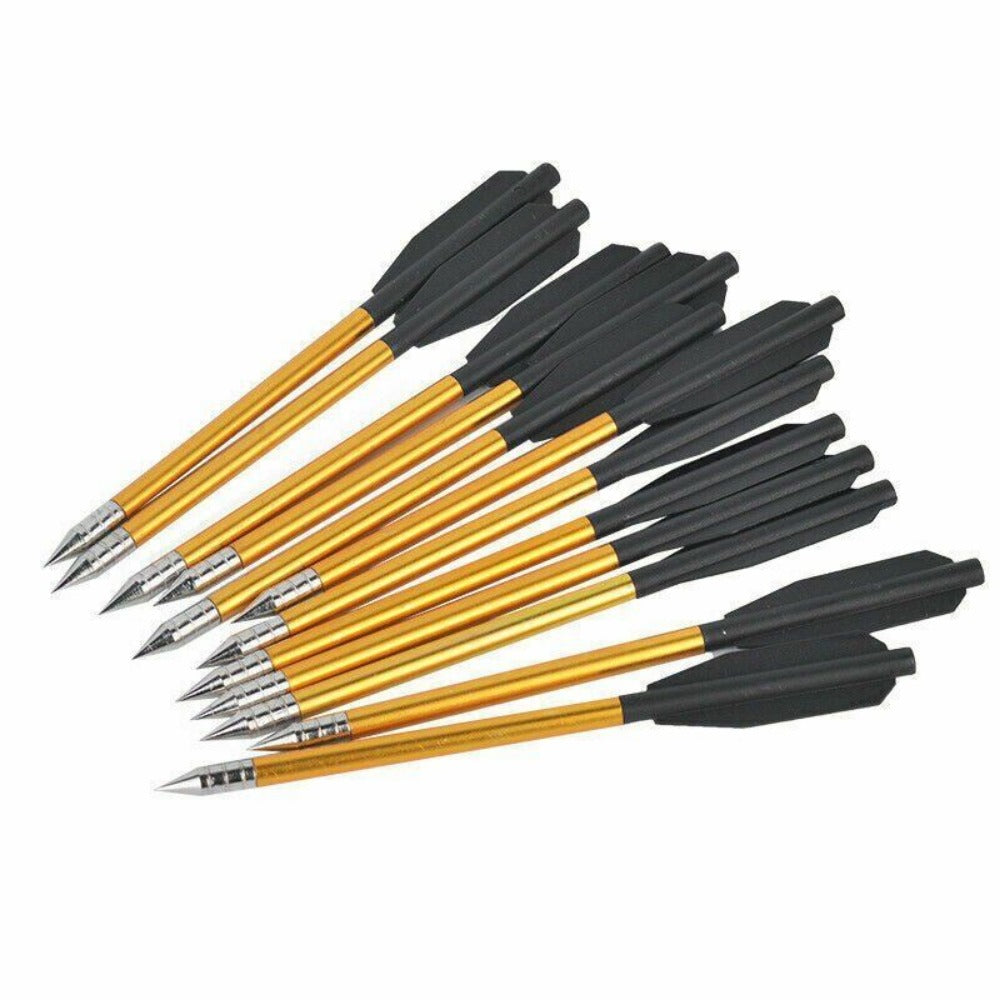 STONESKY 12Pcs 6.3" Crossbow Bolts Aluminum Arrow For 50 &80 lb Pistol Crossbow Archery