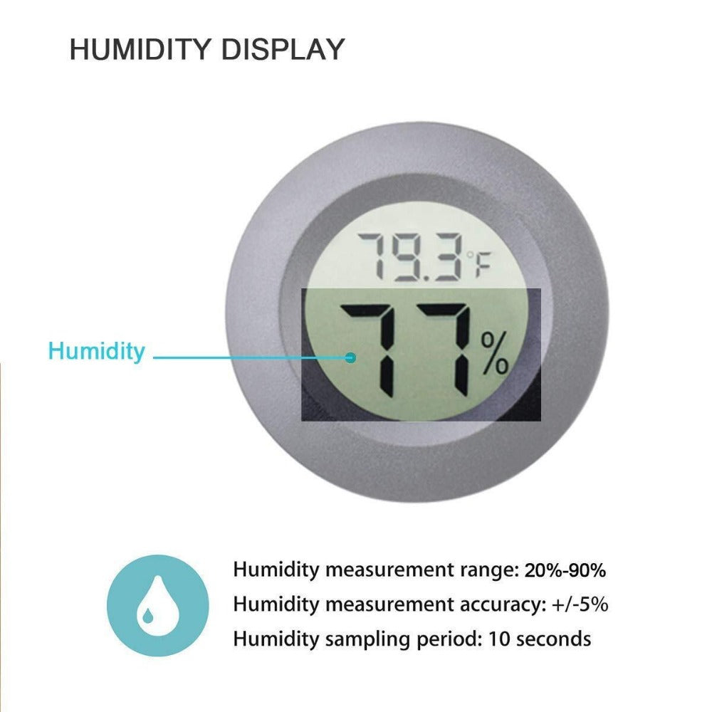 StoneSky 5Pack Digital Cigar Humidor Hygrometer Thermometer Temperature Meter Round Gauge