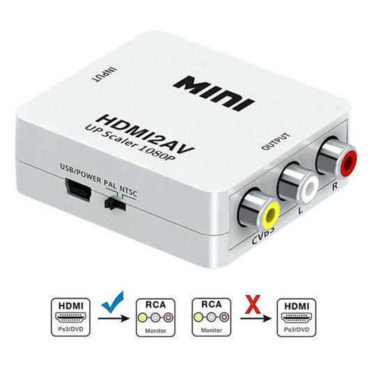 StoneSky HDMI2AV Mini Converter HDMI To AV Adapter HDMI to RCA 1080P HD Video Audio