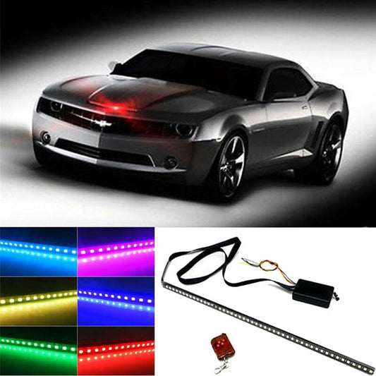 RGB Knight Rider LED Scanner Light Strip, 7 Color 48 LED RGB Scanner Flash Car Strobe Knight Rider Kit 22" Light Strip