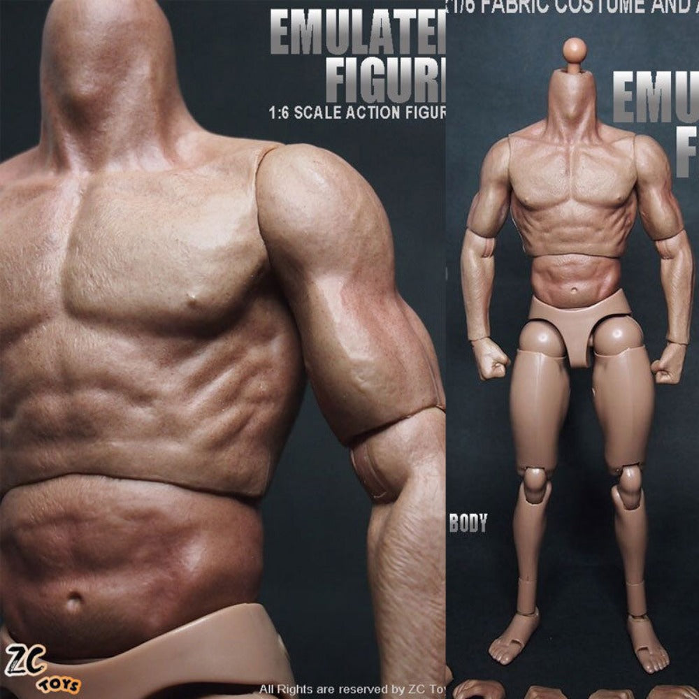 StoneSky ZC Toys 1/6 Scale 12" Nude Male Muscular Man Figure Body Model Fit HT Headsculpt