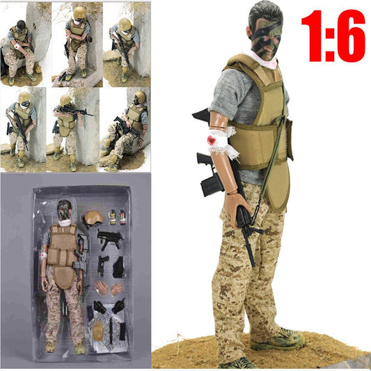 STONESKY 1:6 Scale Heroic wounded Soldier Action Figures Military Model Toys Xmas Gifts