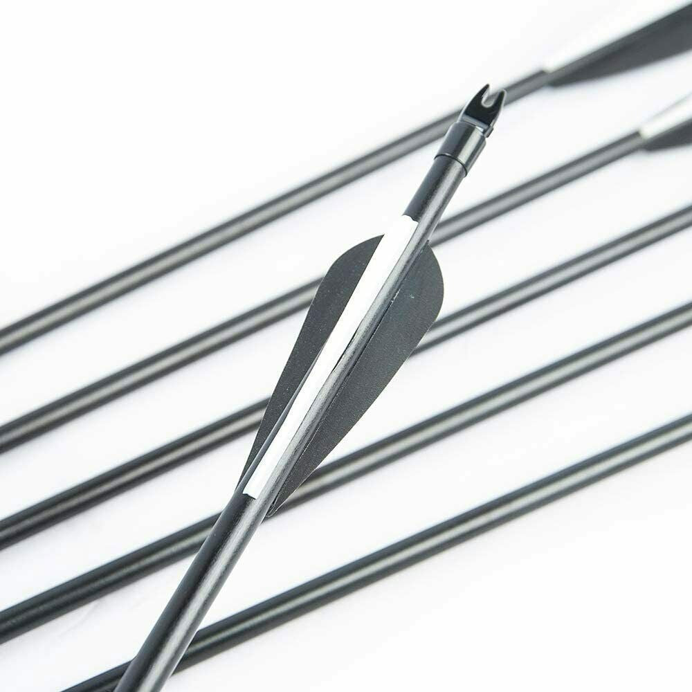 StoneSky 12 Pcs 30" Fiberglass Arrows Archery OD 8mm For Recurve/Compound bow Hunting US