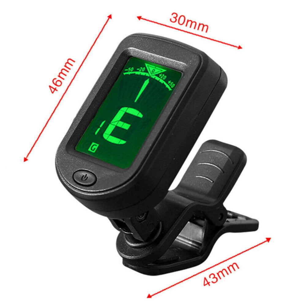 StoneSky 2Pcs Clip-On LCD Digital Acoustic Tuner for Guitar Bass Violin Ukulele Chromatic