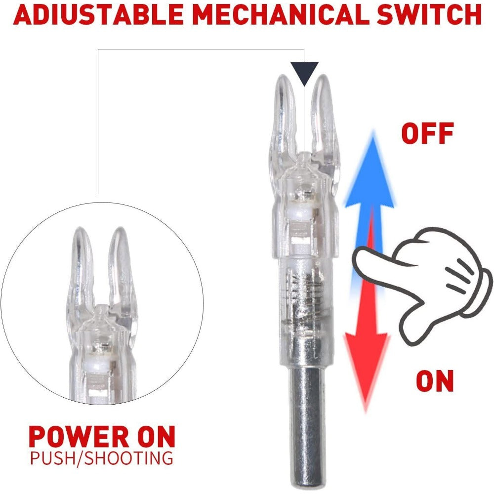 StoneSky 6pcs Illuminated Lighted Nocks for Arrows .244"/6.2mm Inside Diameter Led Nocks