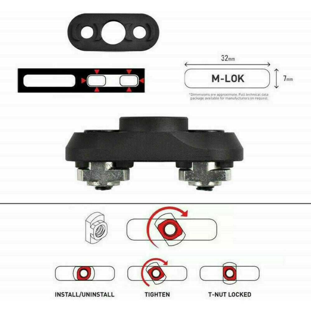 StoneSky Sling Swivel Adaptor 2 kit M-LOK MLOK Quick Release Sling Mount Push Button QD