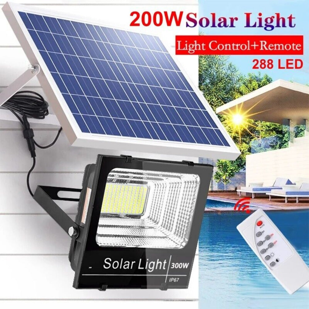 StoneSky 200W LED Solar Floodlight Panel Street Lights Outdoor Waterproof Remote Control