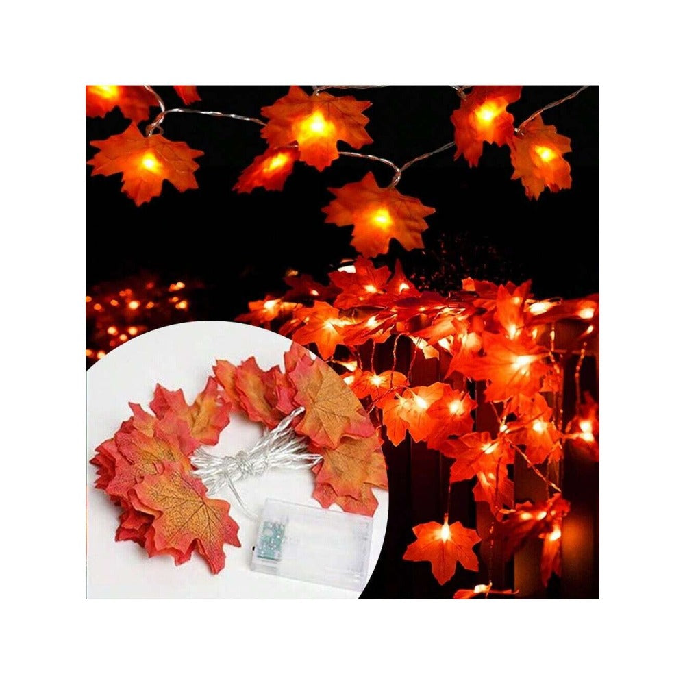 STONESKY 20 LED Fall Maple Leaves Light Lamp Garland Thanksgiving Festival Party Decor US