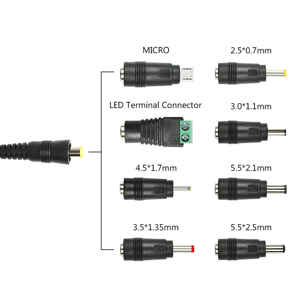 StoneSky Power Adapter for AC Input 110-240 Volts 12W 3V-12V Universal AC to DC Supply