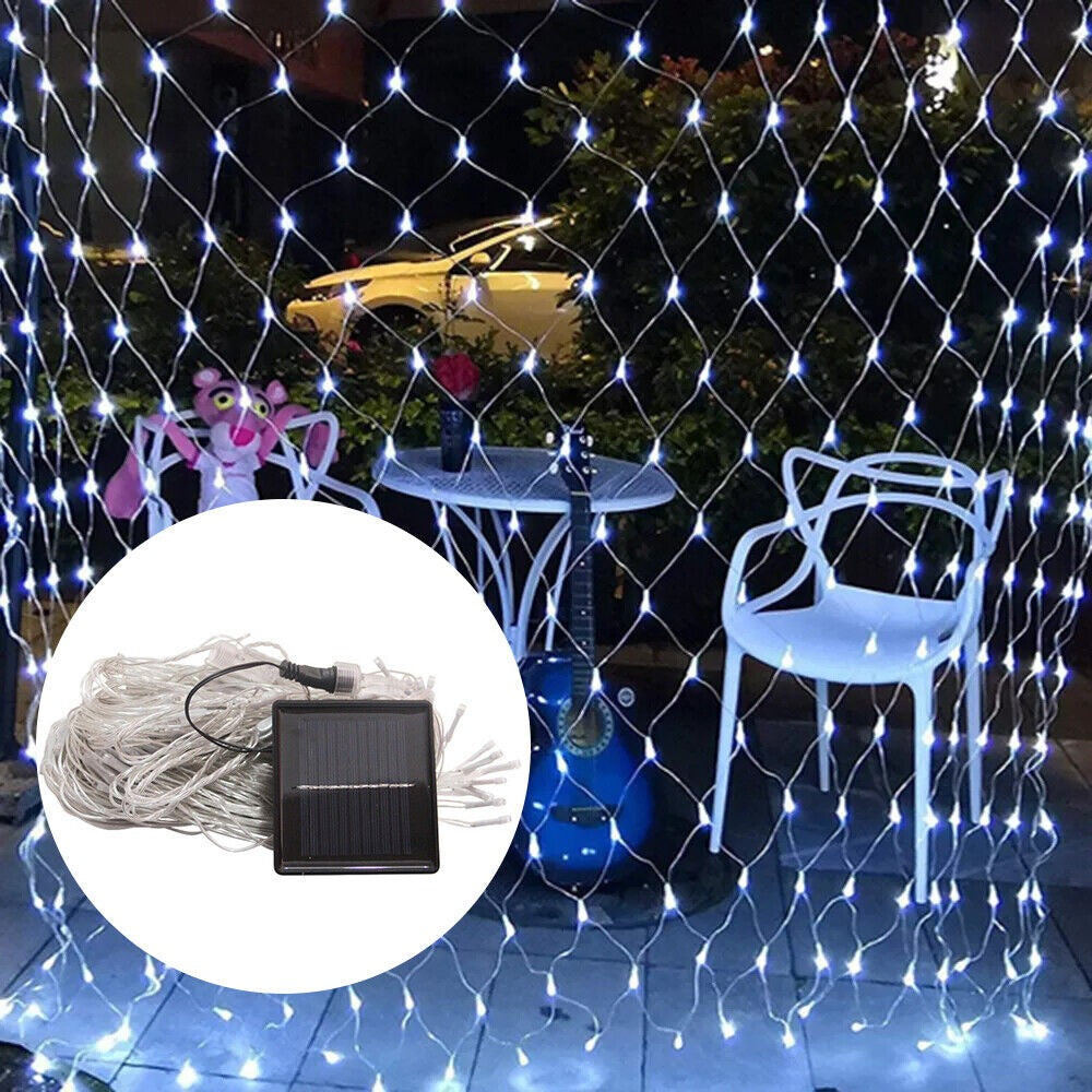 STONESKY Solar LED Net Mesh Curtain Light Fairy String Light Christmas Wedding Decor Lamp