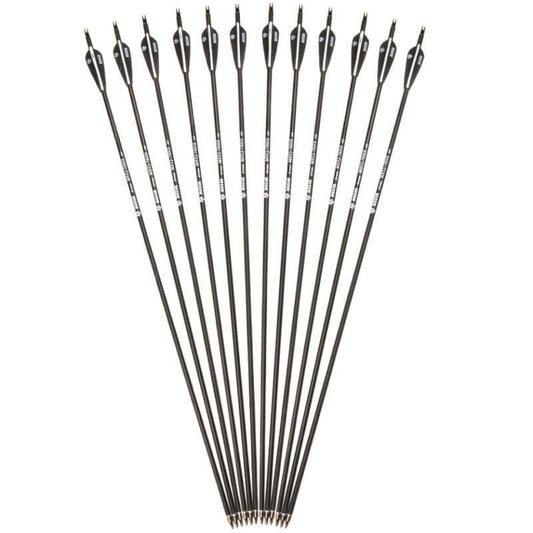 12pcs 30" Carbon Arrows Spine 500 OD 7.8mm Screw Tips Hunting Archery for Recurve&Compound Bow