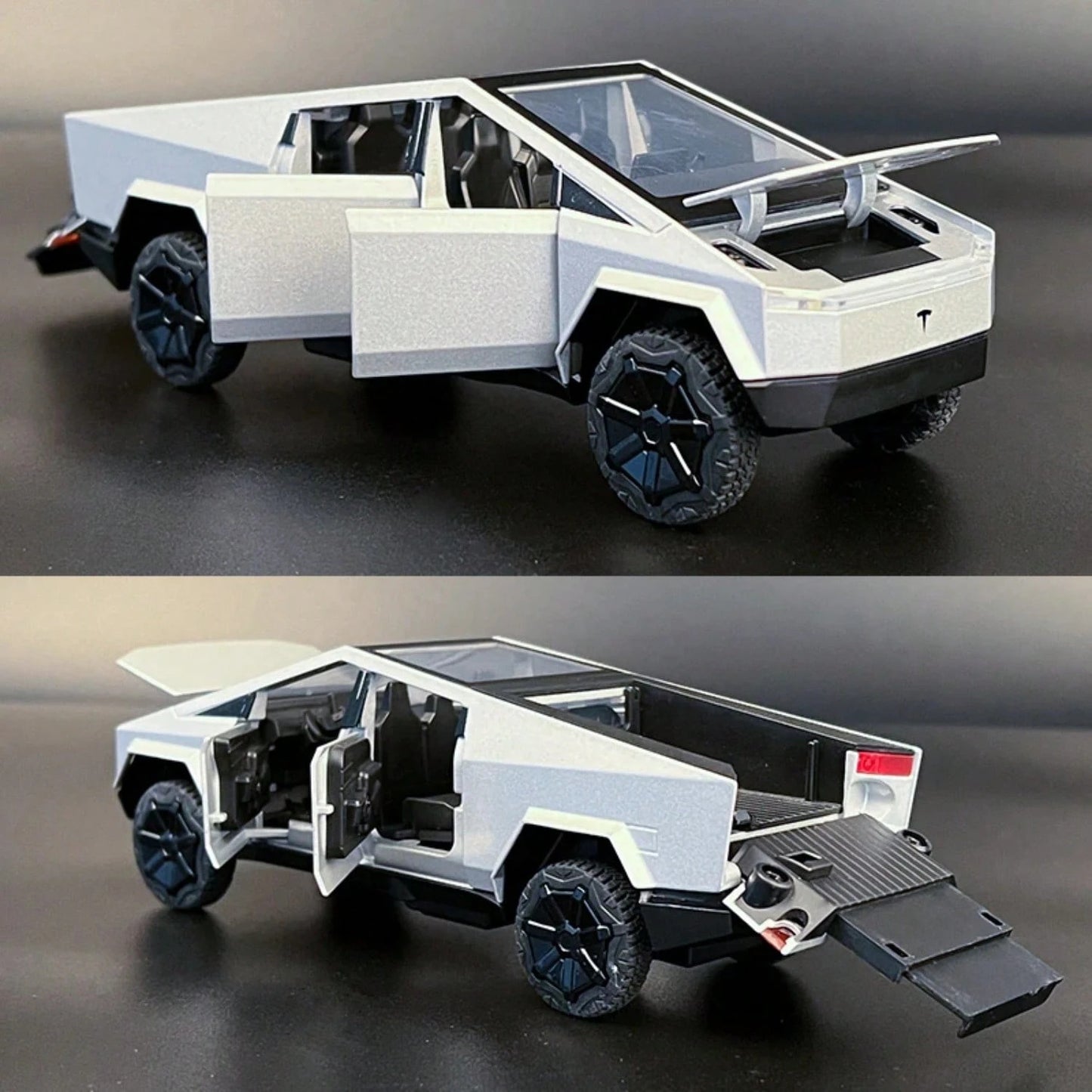 1:32 Cyber Toy Truck Model Y Trailer Car Alloy Diecasts & Toy Vehicles Metal Toy Car Model Sound And Light Collection Kids Toy