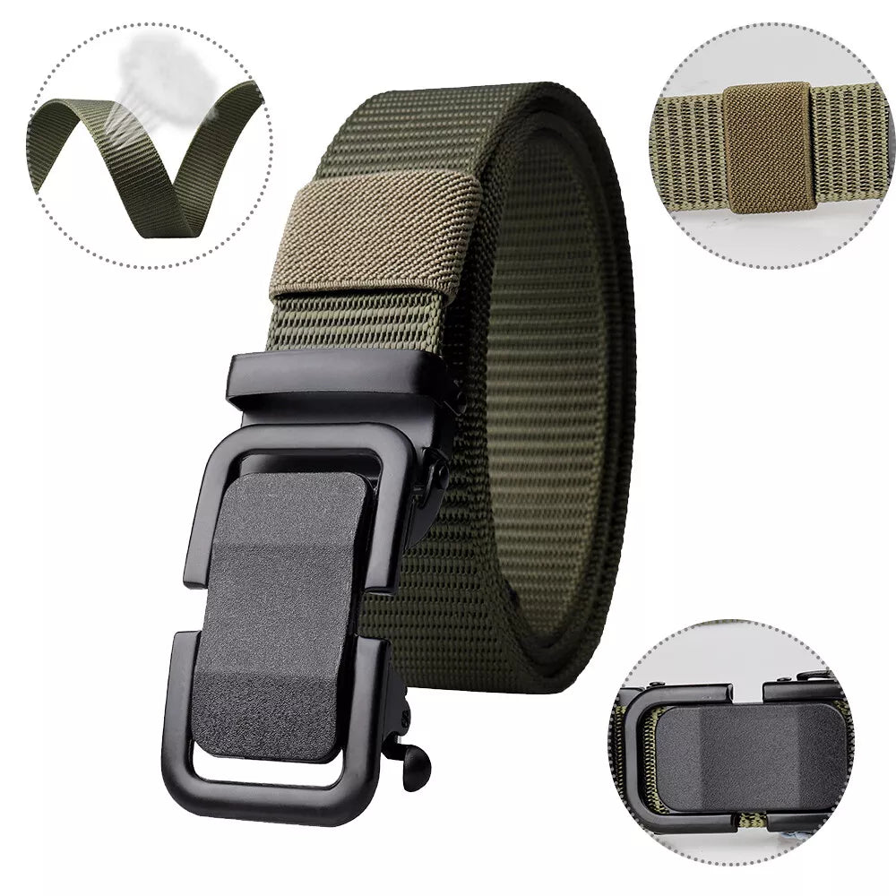 STONESKY Men's Casual Military Tactical Belt Security Adjustable Quick Release Belt