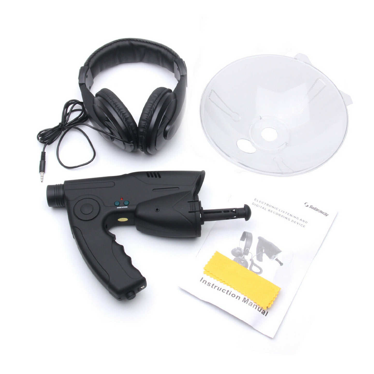 StoneSky 300FT Parabolic Sonic Listening Device Microphone Amplifier Spy Bionic Ear Sound