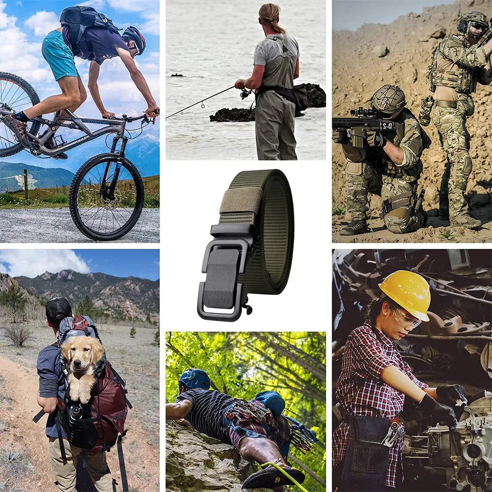 STONESKY Men's Casual Military Tactical Belt Security Adjustable Quick Release Belt